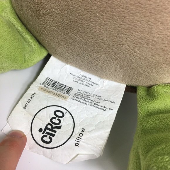 Circo Target Plush Turtle Tortoise Pillow Reptile Green Brown Bedding Decor Toy - Picture 8 of 12